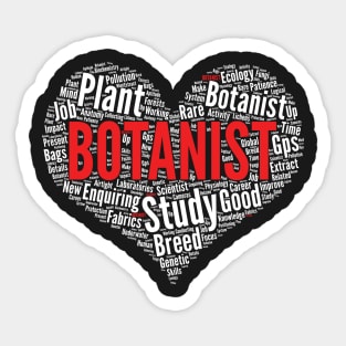 Botanist Heart Shape Word Cloud Design Scientist design Sticker